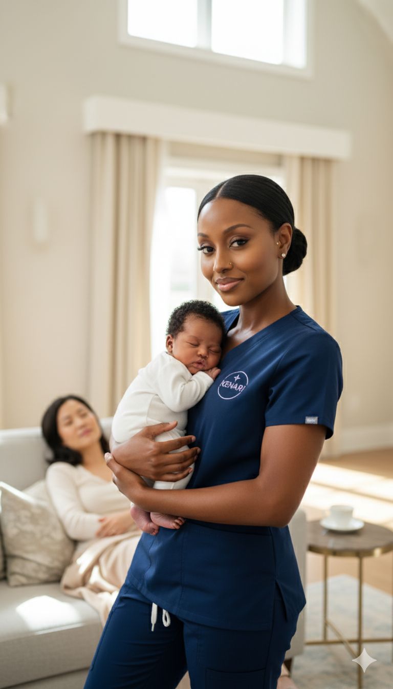 kenari nurse carrying a baby