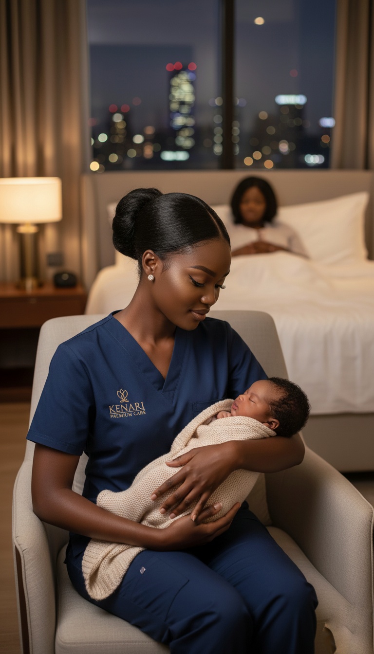 kenari nurse holding baby while mum rests